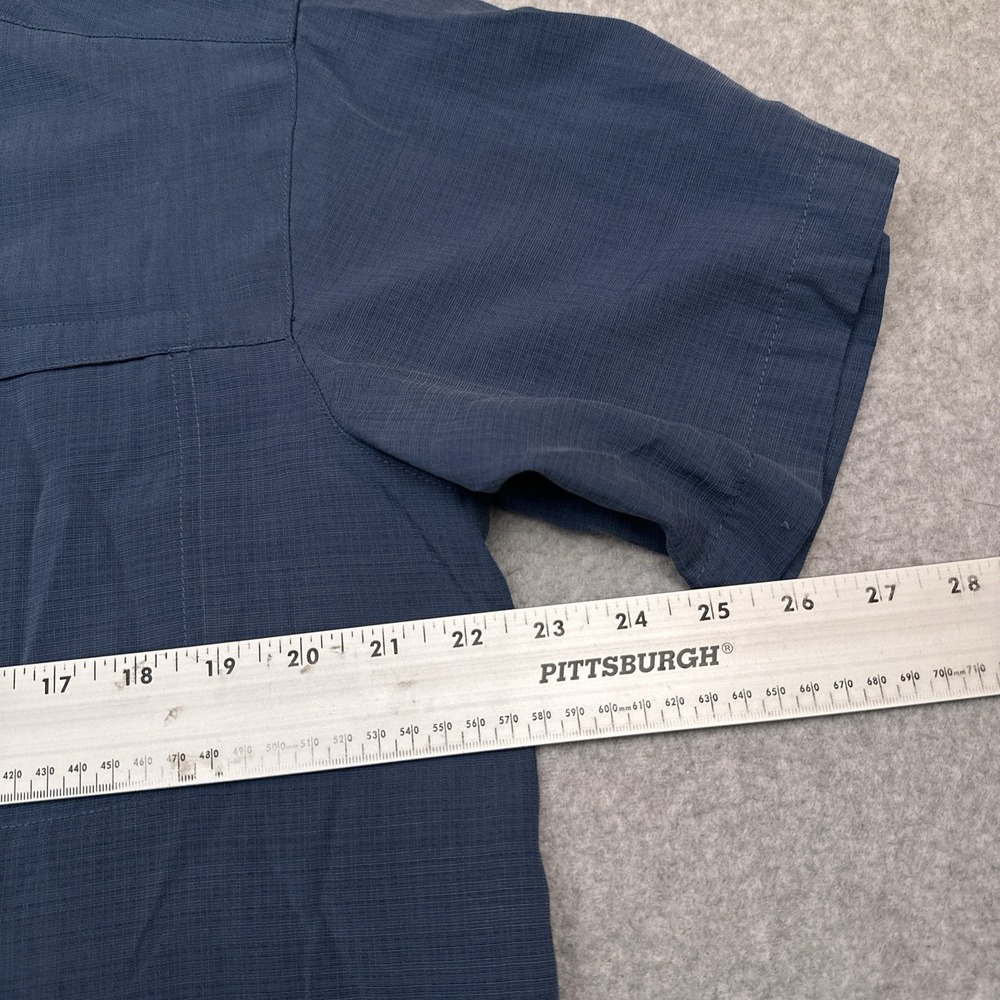 Columbia Camp Shirt Mens Large Blue Button Front Modal Short Sleeve Resort Beach - Picture 5 of 8
